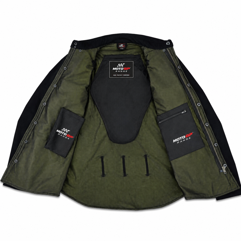 Men's Black Textile Mesh Motorcycle Riding Jacket | CE Level 2 Armor | Reflective All-Season Protective Gear | Moto GP Range