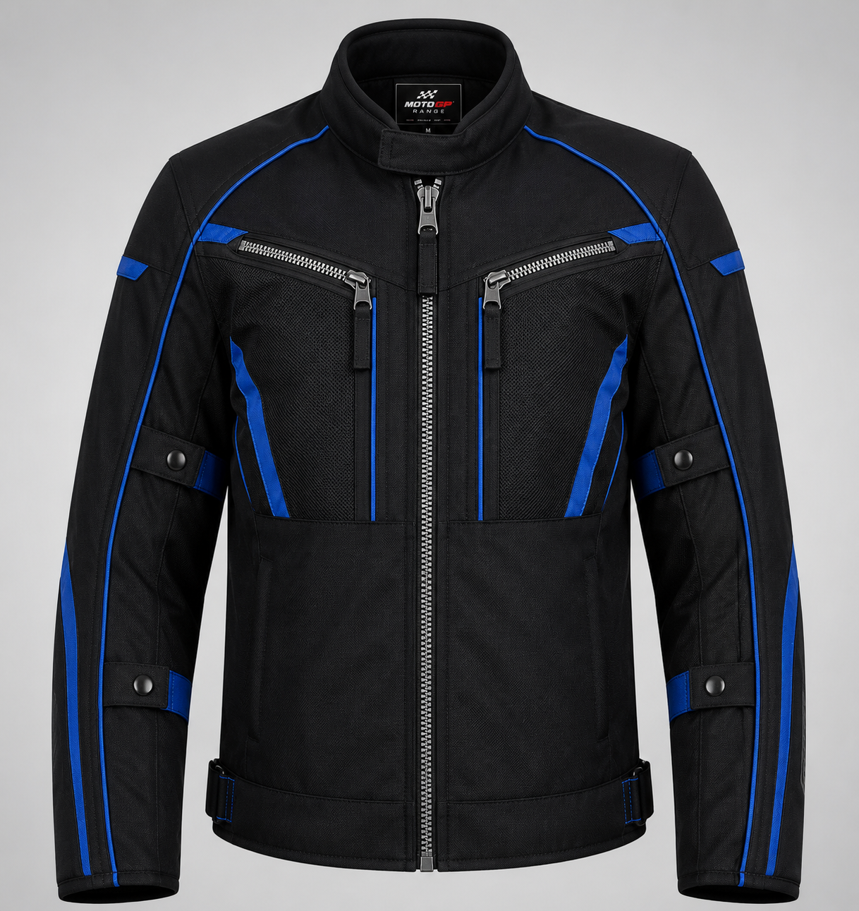 Men's Black Textile Mesh Motorcycle Riding Jacket | CE Level 2 Armor | Reflective All-Season Protective Gear | Moto GP Range