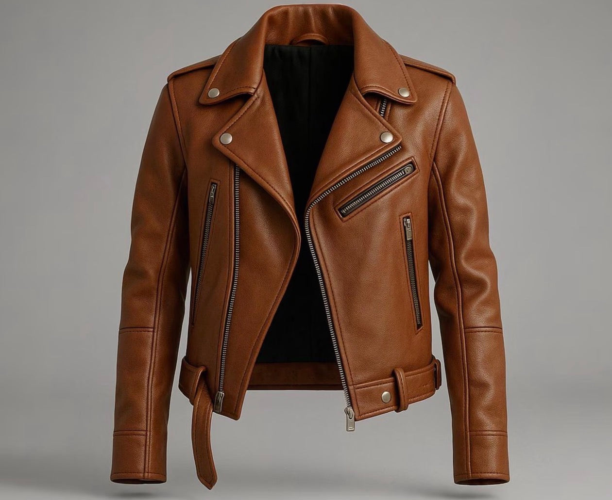 Handmade Men’s Sheep Leather Biker Jacket – Custom Fit Moto Coat | Classic Motorcycle Outerwear