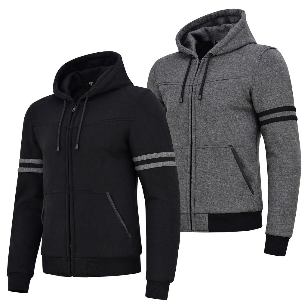 Men's Kevlar® Motorcycle Hoodie | CE Level 2 Armored Fleece Riding Jacket | Moto GP Range