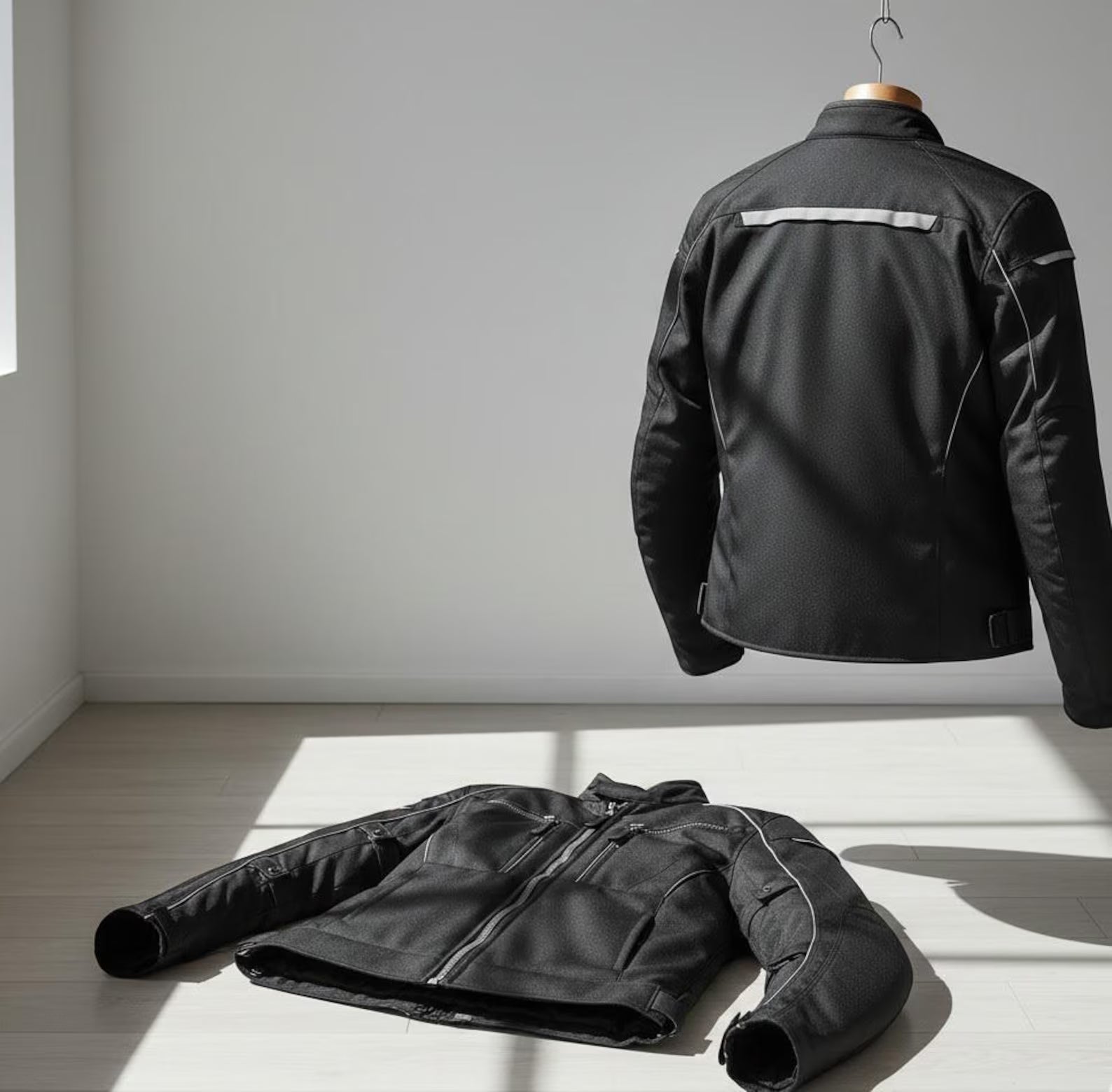 Men's Black Textile Mesh Motorcycle Riding Jacket | CE Level 2 Armor | Reflective All-Season Protective Gear | Moto GP Range