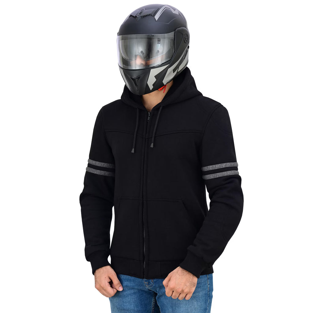 Men's Kevlar® Motorcycle Hoodie | CE Level 2 Armored Fleece Riding Jacket | Moto GP Range