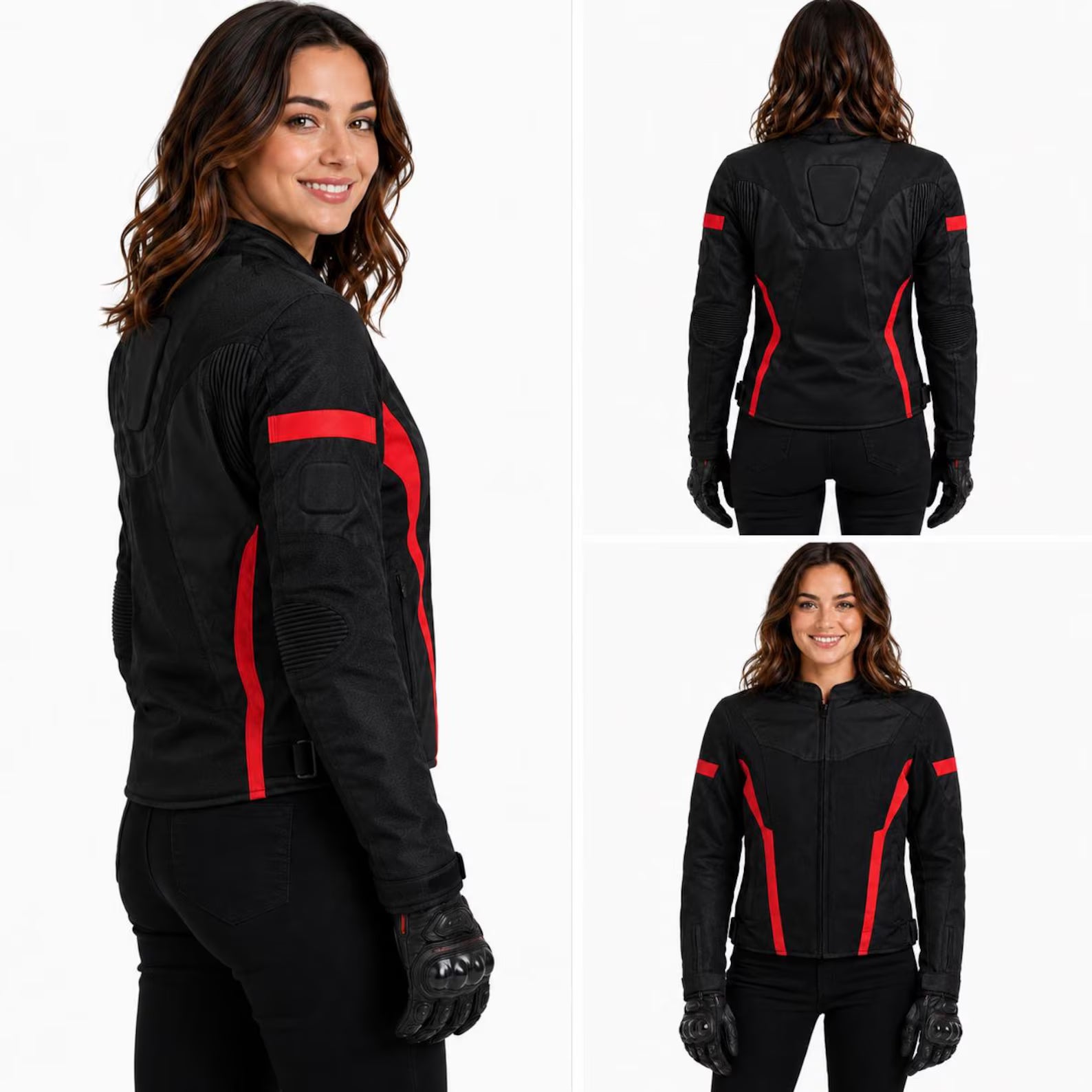 Women's Motorcycle Mesh Jacket | CE Level 2 Armor | Black & Pink | All-Season Riding Jacket