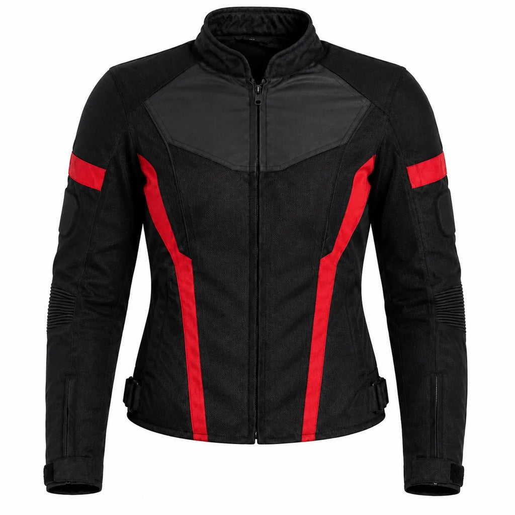 Women's Motorcycle Mesh Jacket | CE Level 2 Armor | Black & Pink | All-Season Riding Jacket
