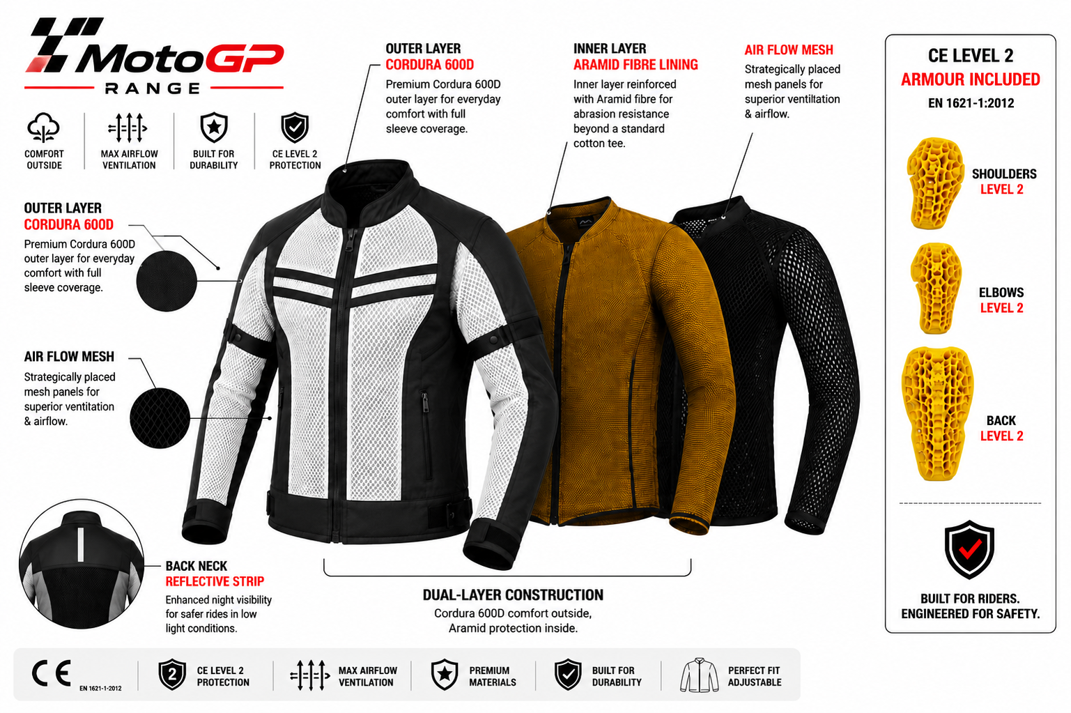 AirFlow FlexGuard® Armored Mesh Motorcycle Shirt